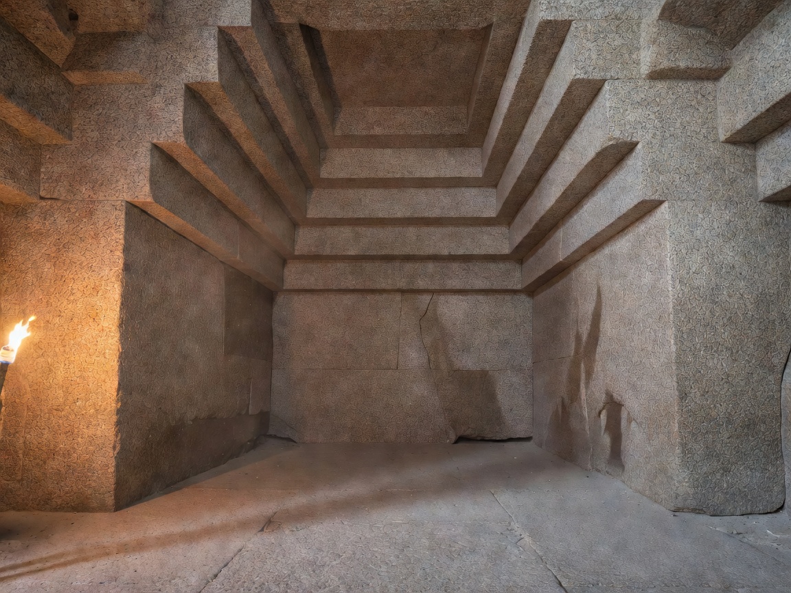 Granite masonry inside the King chamber of the Great Pyramid of Giza